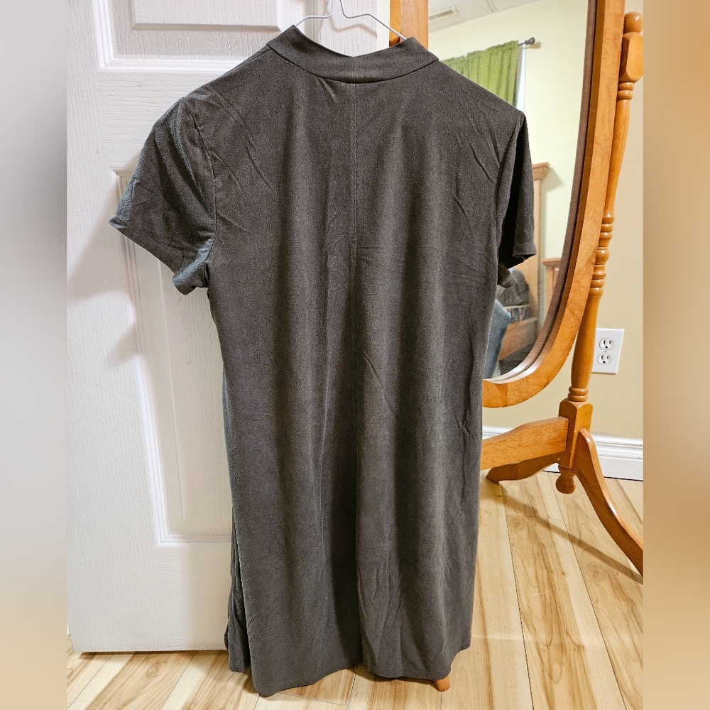 Mock Neck Faux Suade Tunic in Medium - Picture 4 of 4